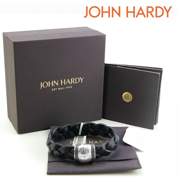 JOHN HARDY Legends Naga Leather 8MM Sapphire Bracelet in Black - Size 7.75" - Picture 6 of 7